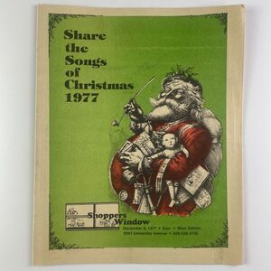 Vintage Share The Songs Of Christmas 1977 Songbook Shoppers Window Madison Wis